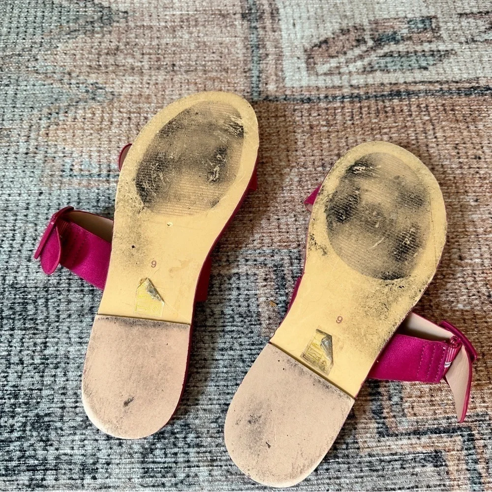 Anthropologie Bright Slip On Sandals sz 9
